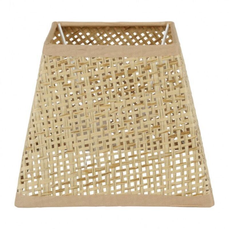 Abat-jour - Carré - Naturel - Pour lampe - 15x15x12,5 cm - Culot E14