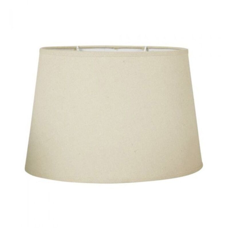 Abat-jour - Ovale - Beige - Imitation lin - Pour lampe - Base 31 cm - Culot E27