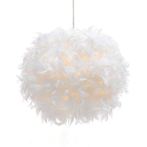 Abat-jour Plume pour Lumière de Pendentif Lustre de Plafond, Abat-jour pour lampe suspendue ou lampe de table, Décoration pour Chambre à Coucher, Salon et Mariage, Réducteur Inclus, 30 cm