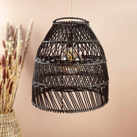 Abat jour pour Lampe en Rotin Noir Modèle Laura - dispo en 3