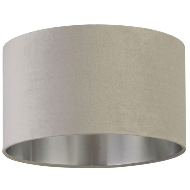 Abat-jour pour lampes suspendues en tissu Ø 38 cm en gris clair argent brossé abat-jour rond moderne en verre Abat-jour pour lampes suspendues en tissu Ø 38 cm en gris clair argent brossé abat-jour rond moderne en verre