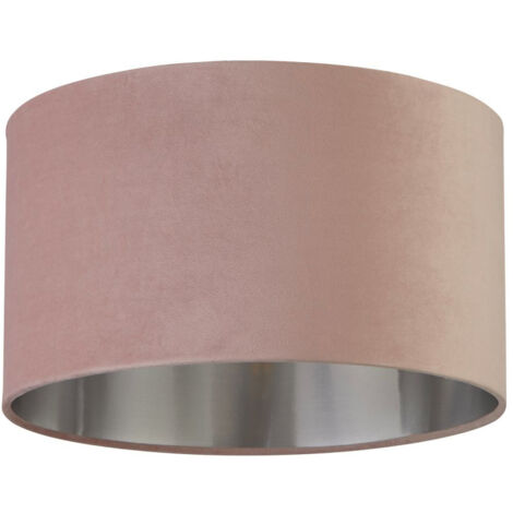 Abat-jour pour lampes suspendues en tissu Ø 38 cm rond en verre moderne brossé argent rose