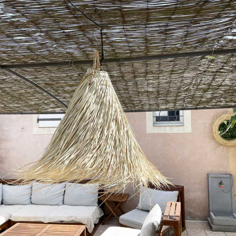 Abat jour pour Suspension Lisa en palmier - Paille chevelue