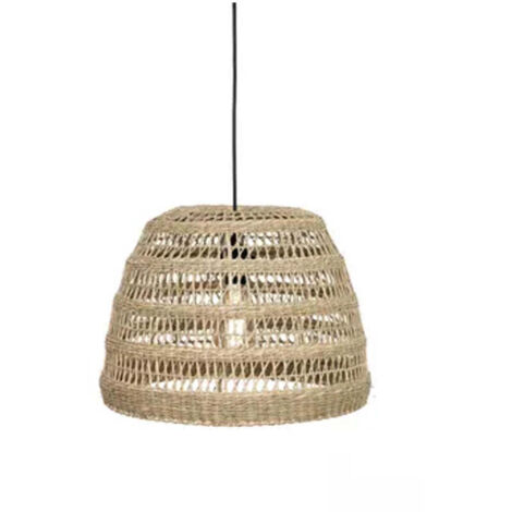 Abat-jour pour suspension Marin en herbes marines - diamètre 40 cm - marron