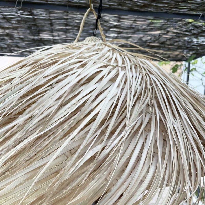 Abat-jour pour suspension Parasol en palmier naturel du Maroc