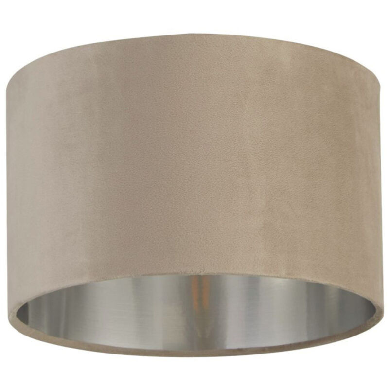 Abat-jour pour suspensions en tissu Ø 28 cm en argent taupe brossé abat-jour rond moderne en verre Abat-jour pour suspensions en tissu Ø 28 cm en argent taupe brossé abat-jour rond moderne en verre