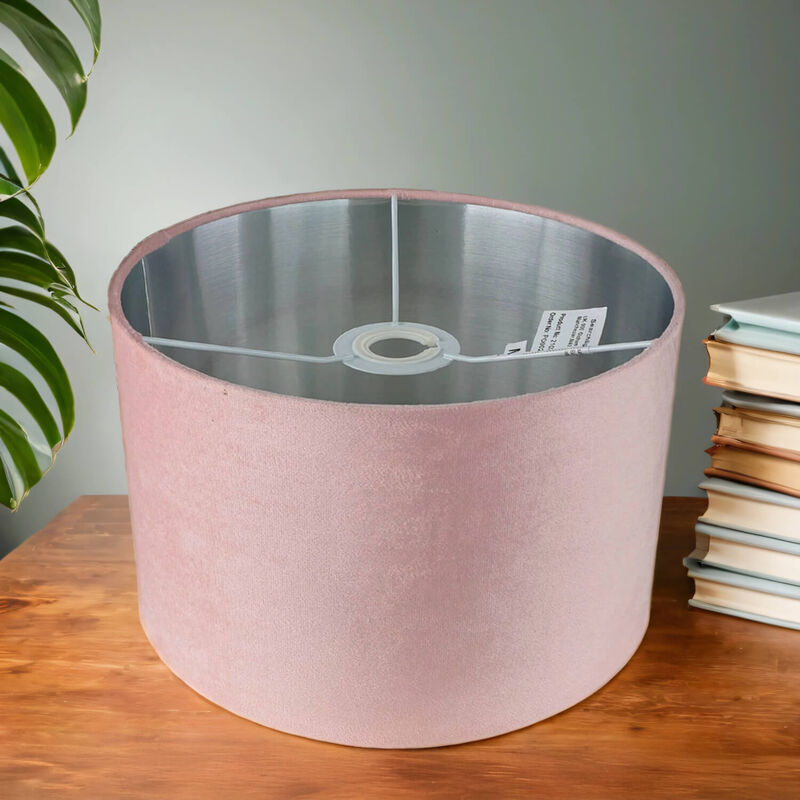 Licht-erlebnisse - Abat-jour pour suspensions en tissu rond ø 28 cm en verre moderne brossé argent rose Licht-erlebnisse - Abat-jour pour suspensions en tissu rond ø 28 cm en verre moderne brossé argent rose