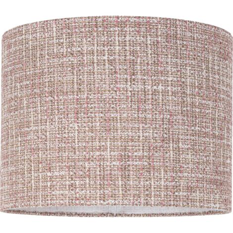 Abat-jour rose tendance pour lampe sur pied ambiance raffinée - Rose pastel tissé nuances beige