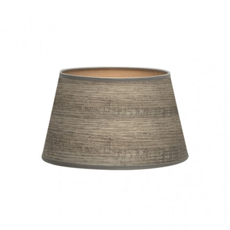 Abat-jour salma e27 gris bois 35dx25dx20h conique   ouvert