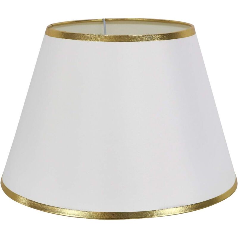 Abat-jour simple pour lampe de table, de chevet ou murale, 30 cm, blanc avec bordure dorée Abat-jour simple pour lampe de table, de chevet ou murale, 30 cm, blanc avec bordure dorée