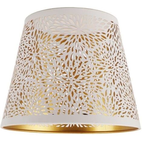 Abat-jour suspendu OMABETA - Motif floral sculpté blanc - Design moderne en fer - Installation facile