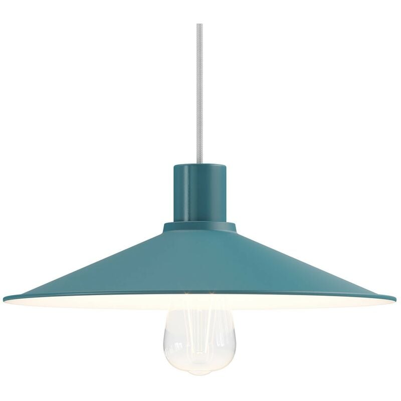 Abat-jour Swing en métal émaillé avec culot E27 Pétrole