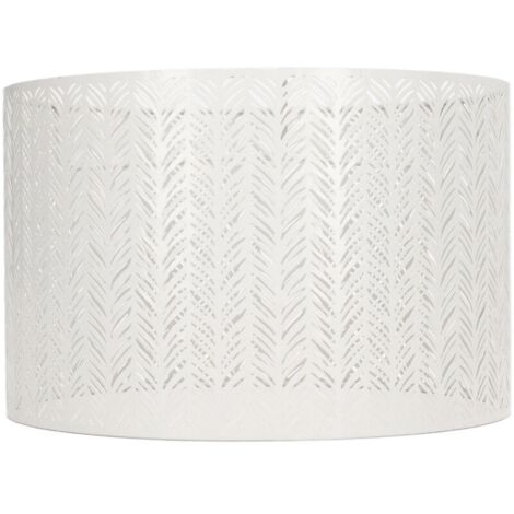 Abat-jour tambour E27 E14 en forme de feuille de sapin, couvercle d'abat-jour décoratif en métal ajouré pour lampe de plafond murale de Table blanc