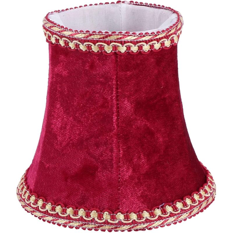 Abat-jour tissu clip E14 flanelle bleue/rouge applique murale bougie table