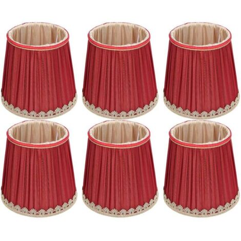 Abat Jour Tissu Rouge Vin Bord Doré Pour Lustre Table E14 Applique Murale