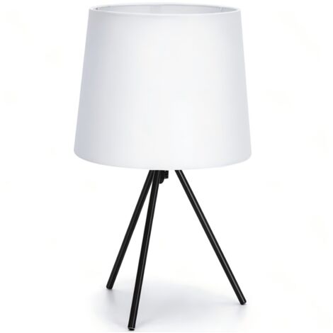 Abat-jour trépied en métal nordique noir et blanc, sans lampe, douille E14, pour chambre