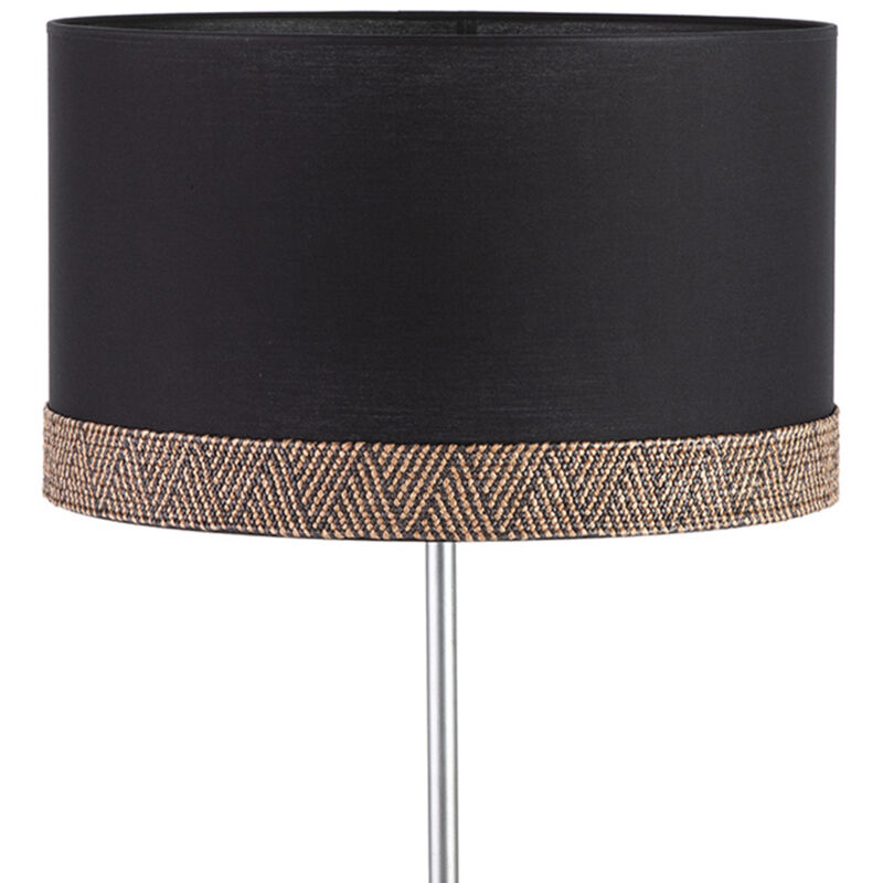 Fijalo - Abat-jour tube 40x40x24 coton noir avec bordure marron/noir