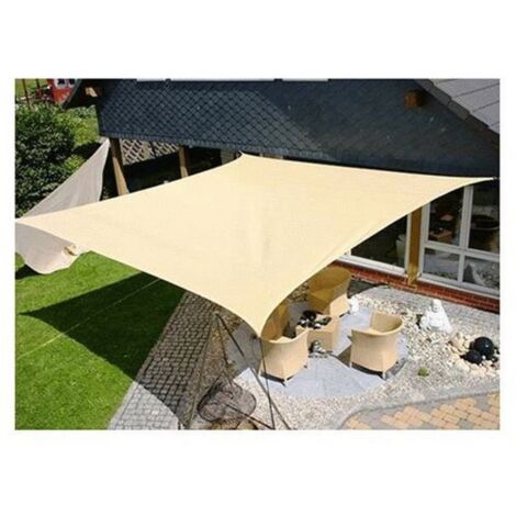 Abat-jour Vela Shadow Square 3,6x3,6 mt e'cru pour le stationnement des serres et jardins avec crochets en acier