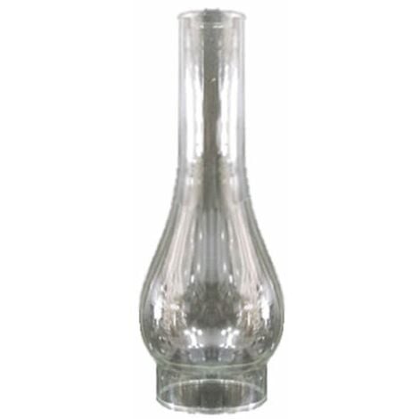 LTDE Abat-jour verre quinqué SOROLLA transparent 7x21cm ouverture 3.5cm