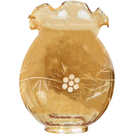 Abat jour verre satiné gravé ambré, forme Tulipe, diam. 140 mm - Tibelec
