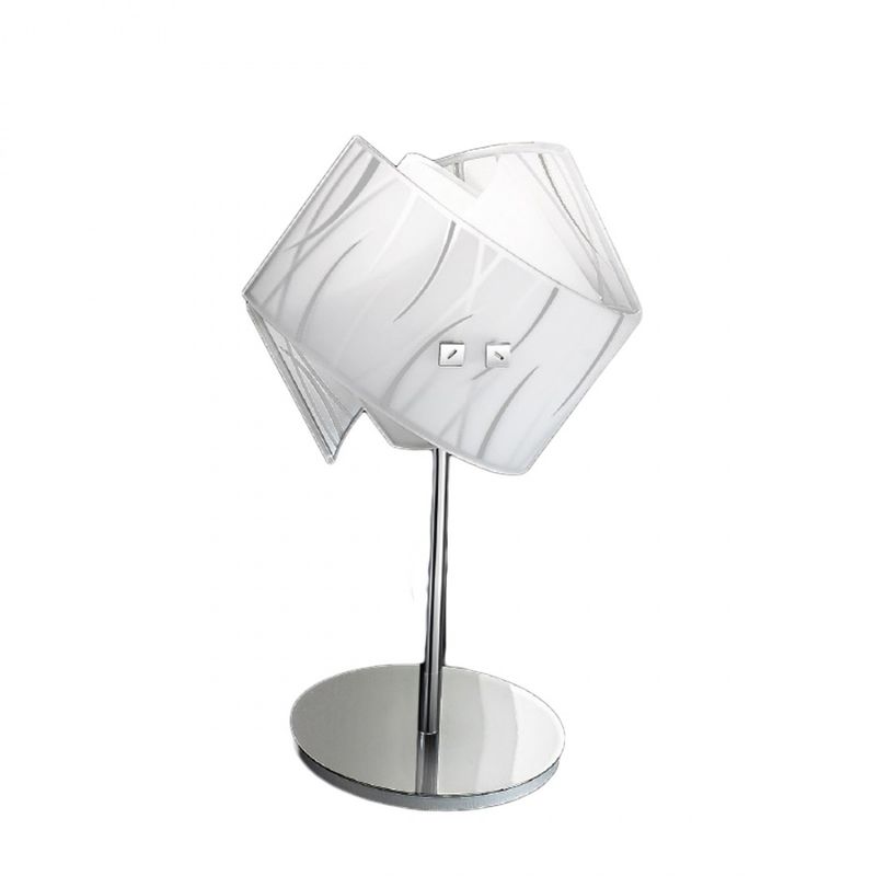 Image of Abat-jour vetro serigrafato gea luce agnese lp led lampada tavolo piccola bianco nero moderno interno e14