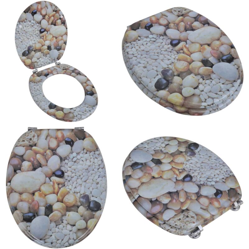 Abatant de wc avec couvercle design galets - Abattant wc - Abattants wc - Home & Living - Multicolore