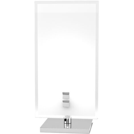 Abatjour Contemporaneo Brick Metallo Bianco Vetro Serigrafato 1 Luce G9