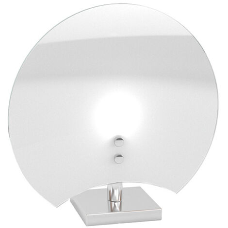 Abatjour Contemporaneo Clover Metallo Cromo Vetro Bianco 1 Luce G9