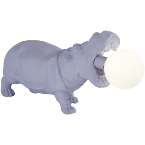 Abatjour Contemporaneo Hyppo Policarbonato Viola Bianco 1 Luce G9