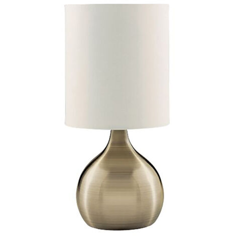 Abatjour Contemporaneo Tocco Acciaio Ottone Tessuto 1 Luce E14
