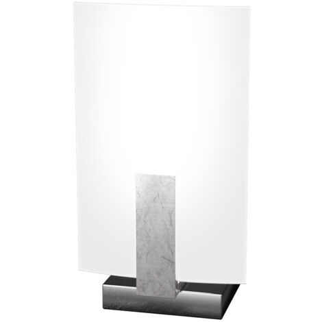 Abatjour Contemporaneo Wood Metallo Foglia Argento Vetro Bianco 1 Luce G9