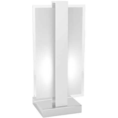 Abatjour Industrial-Minimal Cross Metallo Bianco Vetro 1 Luce E27