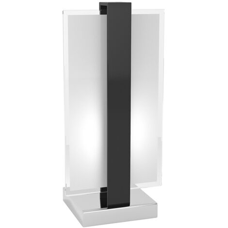 Abatjour Industrial-Minimal Cross Metallo Nero Vetro Bianco 1 Luce E27