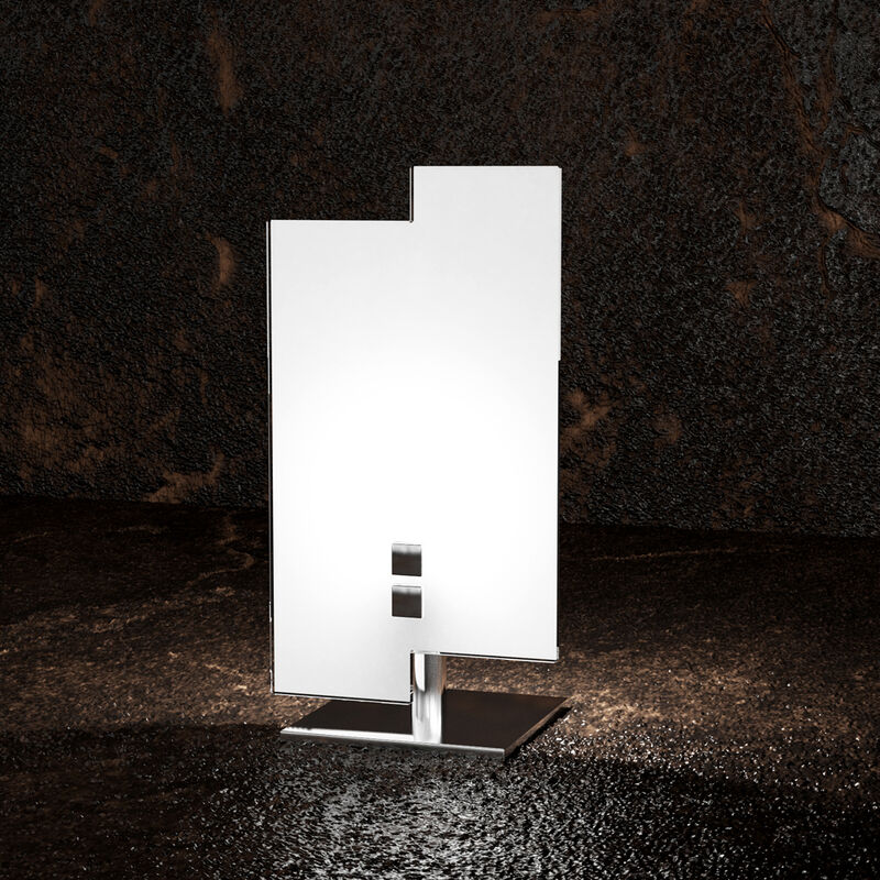 Image of Top-light - Abatjour Moderno Tetris Color Metallo Cromo Vetro Bianco 1 Luce G9 - Bianco|Cromo