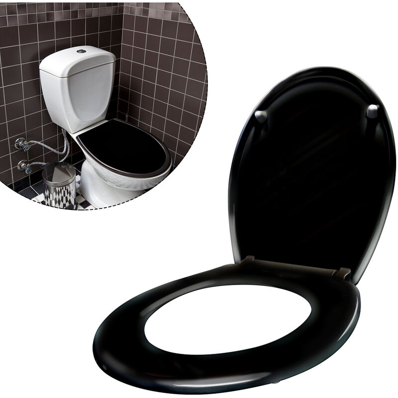 Hengmei - Abattant adulte pour wc Frein de Chute avec système Soft Close Fixation Facile Charnières Robustes Finition de Haute qualité(noir)