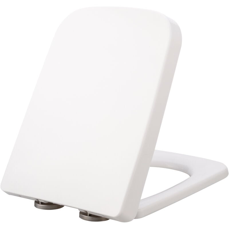Rapanda - Abattant adulte pour WC,Abattant de wc carré à fermeture douce pour salle de bain, avec dégagement rapide et charnière réglable en acier