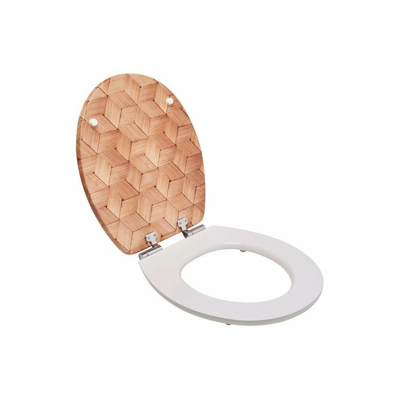 Abattant déclipsable avec frein de chute bois osier, marron