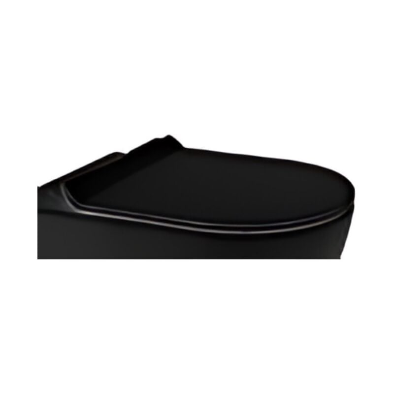 Toscohome - Abattant de siège de toilette en plastique noir mat