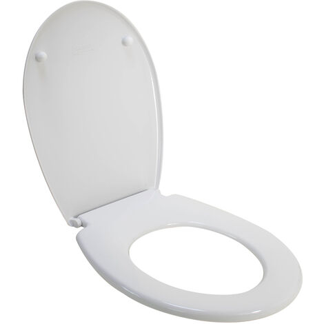 Abattant de toilette blanc thermodur wc universel charnieres inox