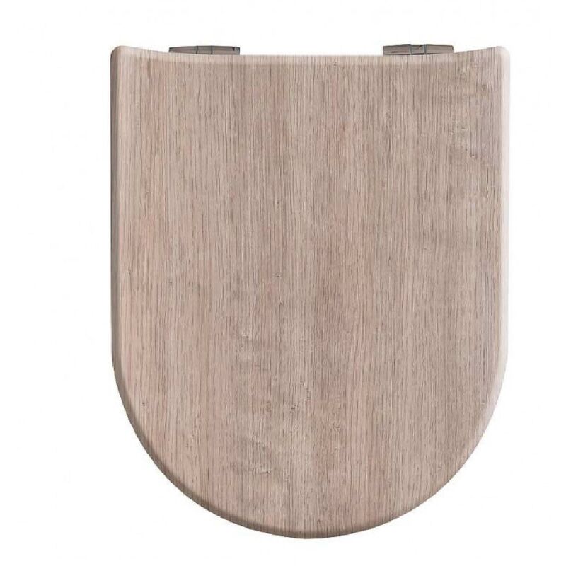 Abattant easy clip avec descente assistée - - Effet bois Beige 38x49.5 cm
