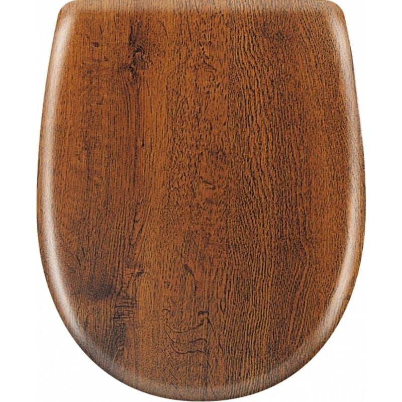 Abattant wc bois mat "Chêne rustique" - descente manuelle