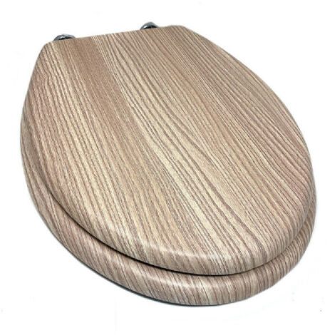 Abattant De Wc Sérigraphié Universel Bois De Chêne Charnières Mdf 44x36cm   -3.5     -