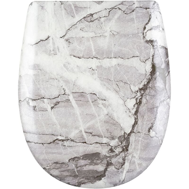 Abattant déclipsable au style marbré Gris clair 38x49.5 cm