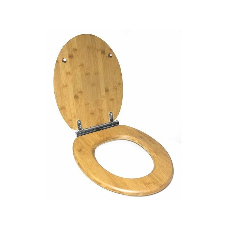 Abattant déclipsable avec frein de chute bambou, effet bois