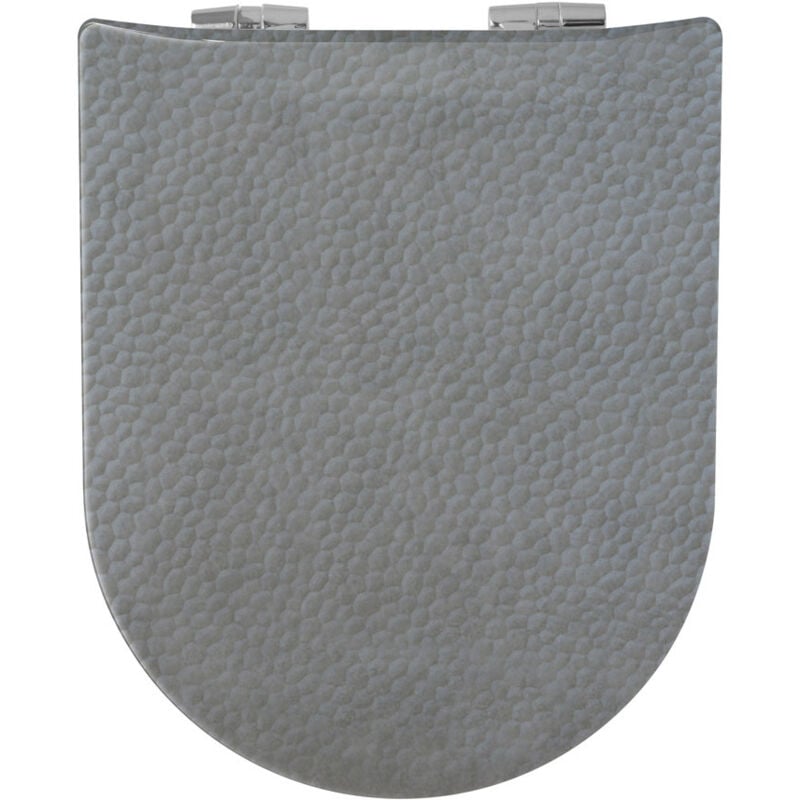 Abattant olfa Descente Assistée - Effet 'Martelé' Argent 45x36.5 cm