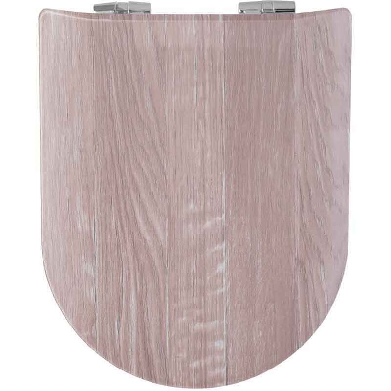 Abattant wood slim déclipsable au bois veineux Naturel 48x36.5 cm