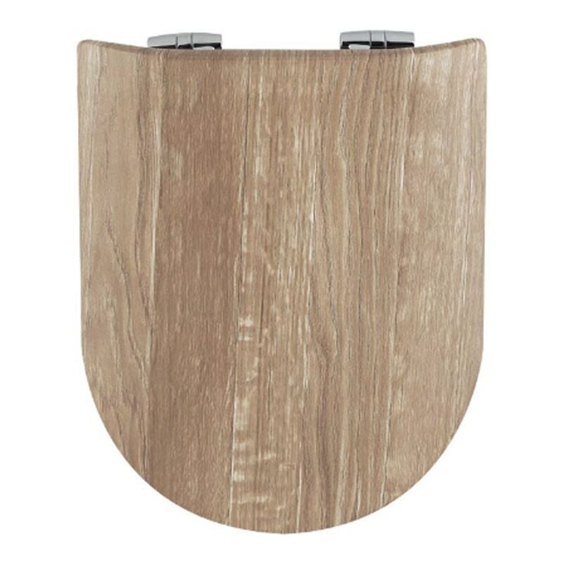 Abattant wc Wood Slim Angora Wood, descente assistée et déclipsable - Olfa