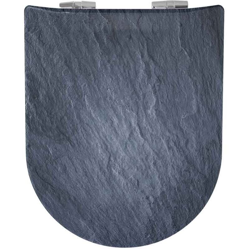 Abattant double Olfa déclipsable imitation ardoise mat Ardoise 47x36.5 cm