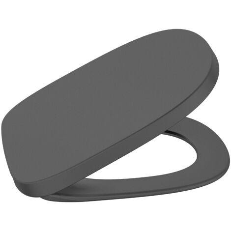 Abattant et couvercle de toilette SUPRALIT® avec goutte coussinée BEYOND - ROCA Couleur : Onyx