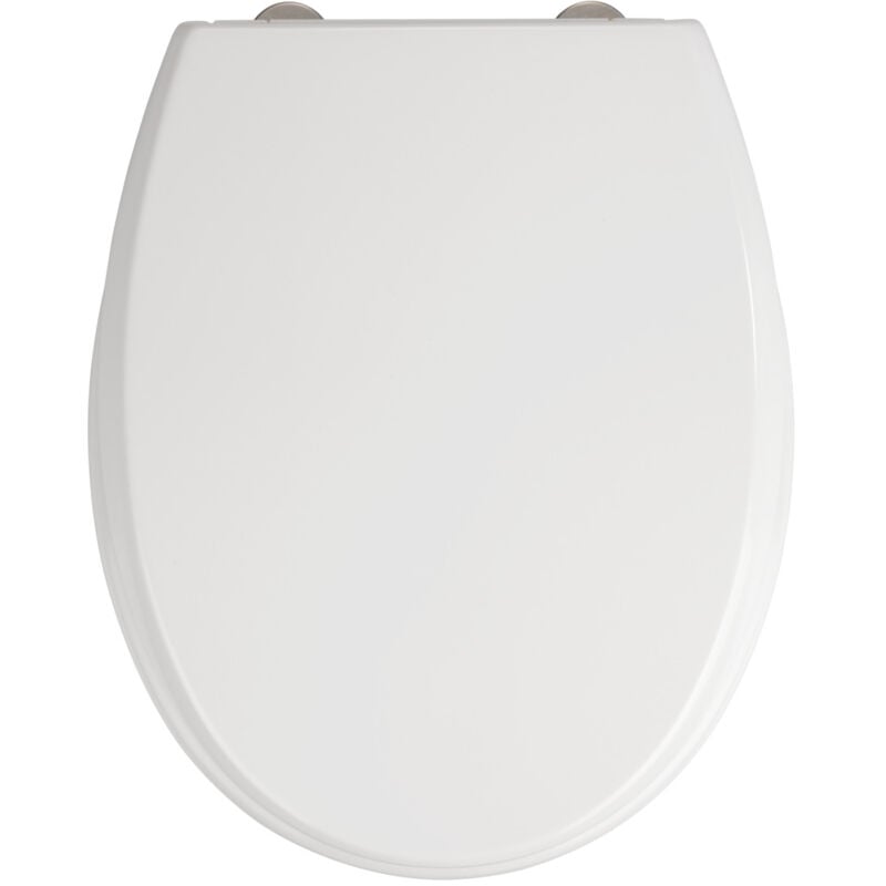 Wenko - Abattant wc Furlo blanc Duroplast Easy Close 35 x 43 cm Abattant wc antibactérien avec frein de chute en acier inoxydable Fix-Clip lunette wc